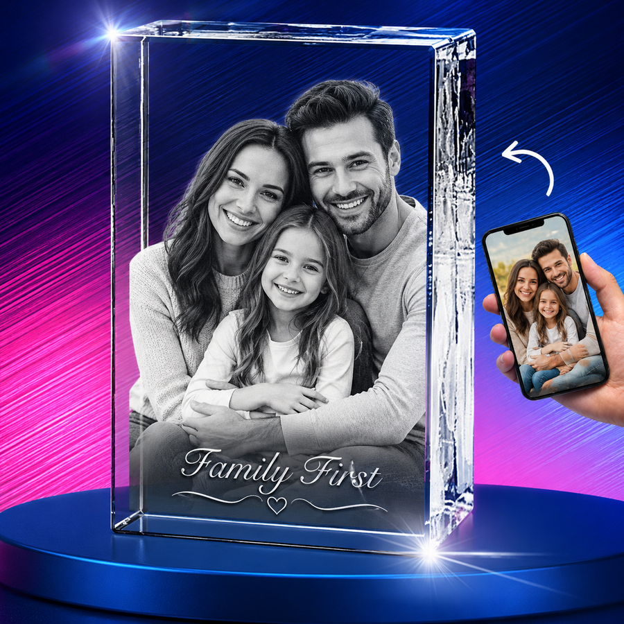 3D Crystal Cube Portrait